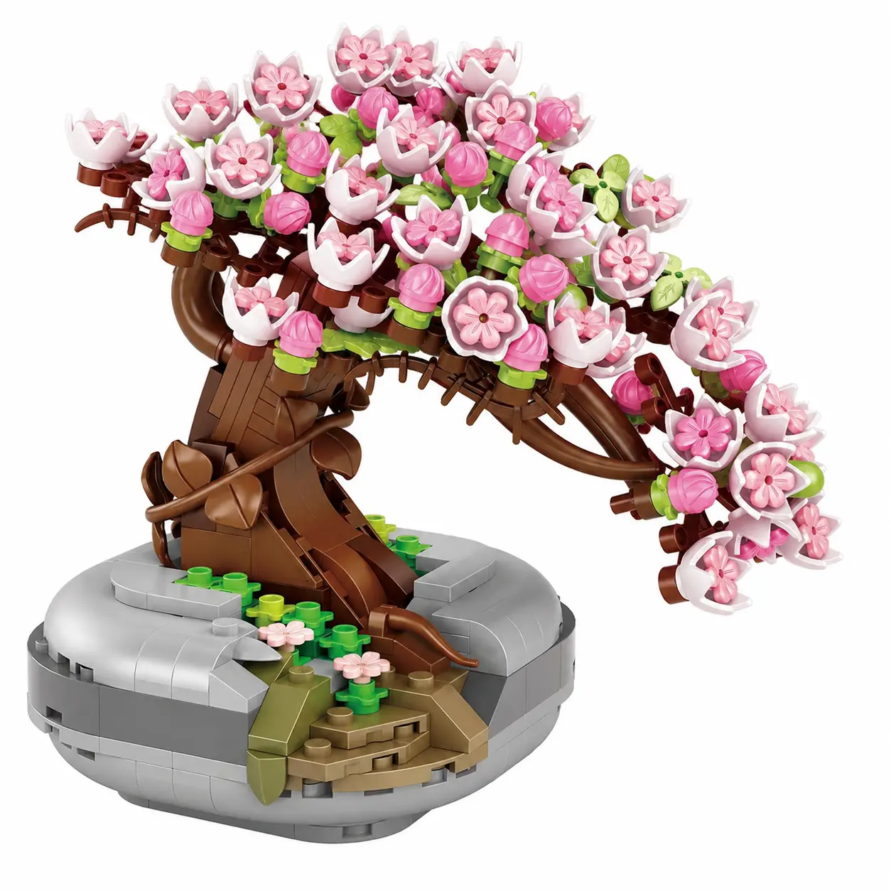 Cherry Blossom Tree Building Toys for Adults, Bonsai Botanical Collection Toy Building Sets, Plants and Flowers DIY Home Decoration, Gifts for Valentines Day Women Kids (Not compatible with other building blocks)