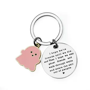 【BunnyLulu】Cute Friendship Keychain – Fun Halloween Accessory with Split Ring for Bags Keys, Perfect Gift for Kids Teens & Best Friends