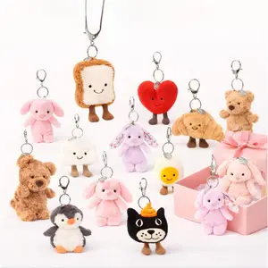 Cute Plush Keychain Set Assorted Animal Designs Lightweight Durable Bag Charm for Keys Backpack Luggage Gift for Her Valentines Day