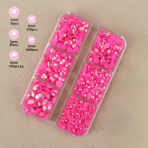 1560pcs Resin Set, Multicolor Flatback Gems, Glitter Rhinestones for DIY Nail Art & Phone Case Decoration, Versatile Craft Supplies