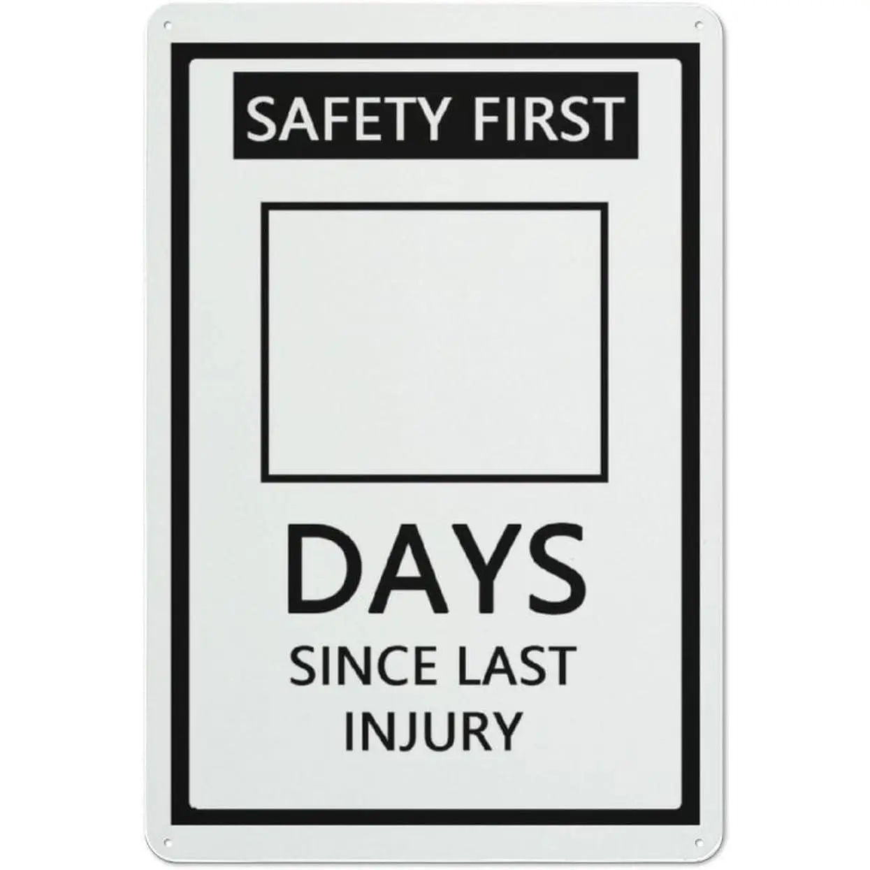 Safety First Days Since Last Injury Safe Sign, Signs Outdoor, 12 X 8 In, Sign For Home, Business, Driveway Alert