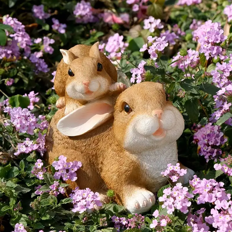 Easter Rabbit Decoration, Garden Yard Decor, Bunny Figurine for Easter, Perfect for Garden Balcony Flower Pot Ornament