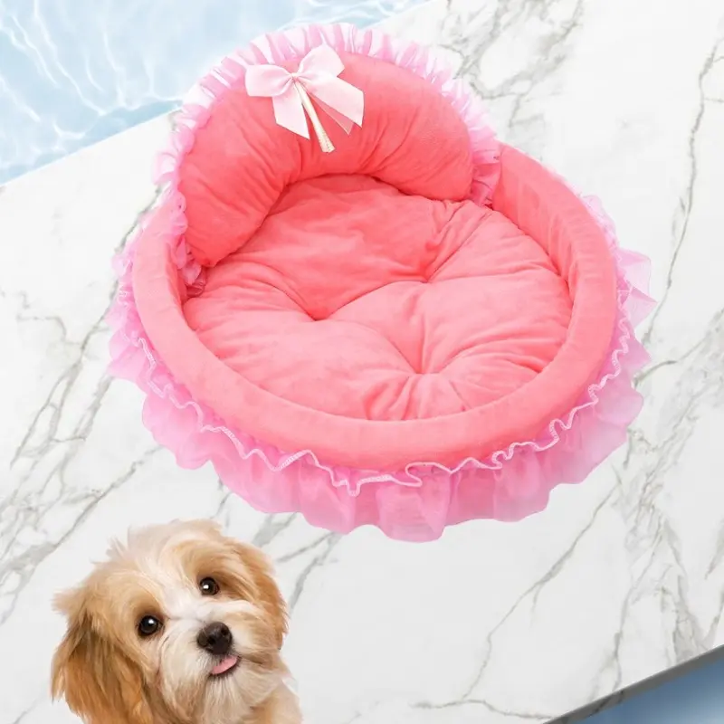 New Cute Princess Bed Pet House, Shaped Beds, Cat Supplies, Four Seasons Universal Soft Comfortable Dog Cat Nest, Cozy Pet Bed for Cats and Dogs, Puppy Bed, Kitten Bed