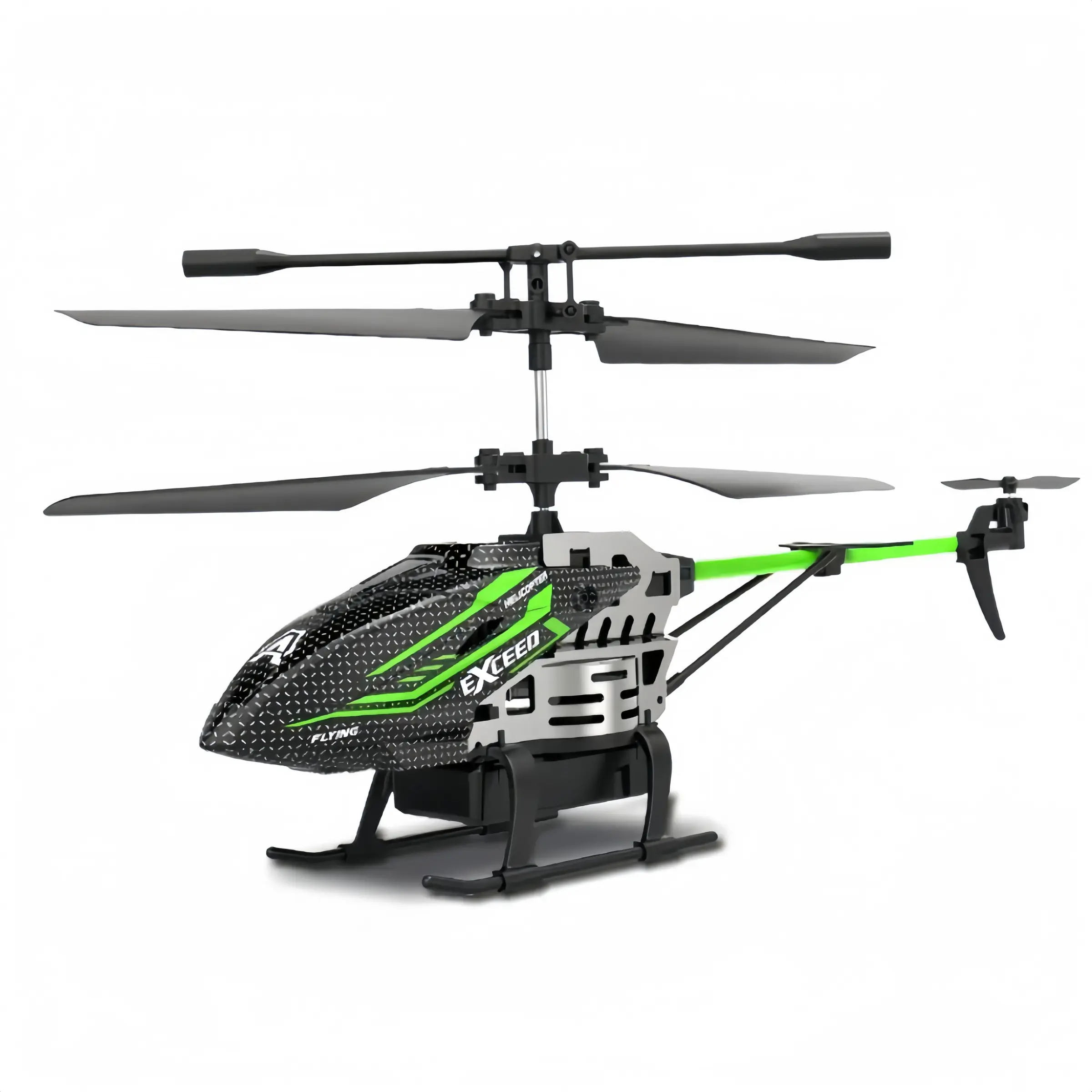 Green 3.5 Channel RC Helicopter, Altitude Hold, Gyro Stabilized, LED Light, Durable Alloy Frame, Indoor Flying Toy for Beginners, Requires 3 Aaa Batteries, Remote Control Helicopter, Remote Controlled Helicopters