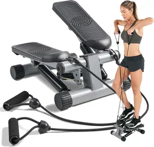 Fitness Mini Steppers for Exercise at Home, Stair Step Workout Machine With Resistance Bands, Full Body Cardio Equipment, Optional Smart stepper With SunnyFit App Connection