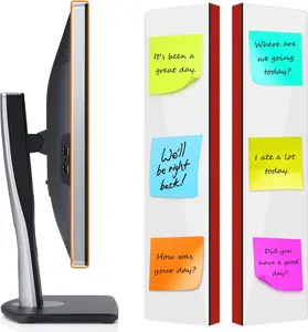 2-Pack Frameless  Sticky Note Boards - Screen Memo Board for Edgeless Monitors, Decorative Computer Transparent Side Panels,  Office Computer Memo Holder