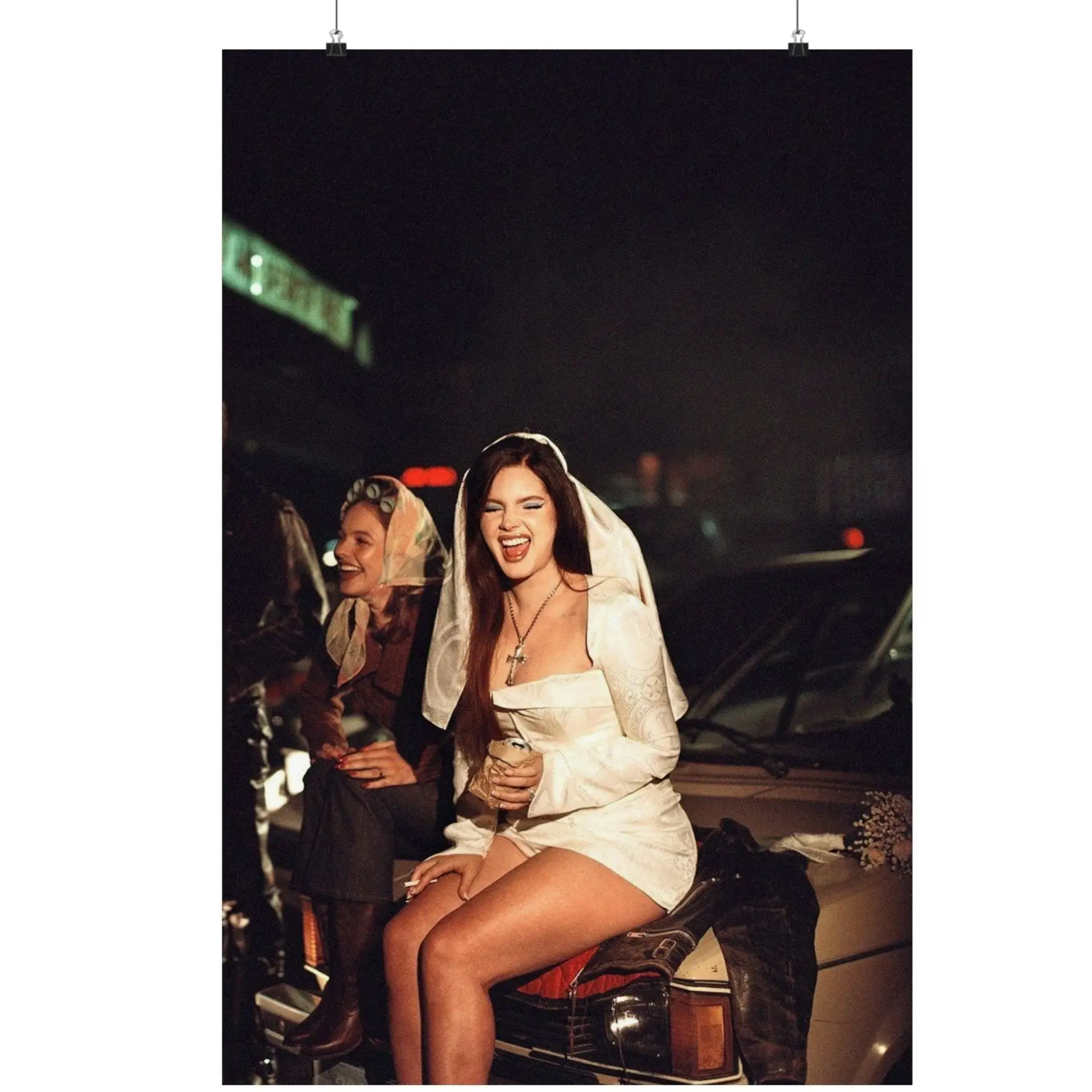 Lana Poster No Frame - Vintage Wedding Dress - Magazine, Lana Merch, Aesthetic Coquette Print, Lipstick, Minimalist Prints, Decor