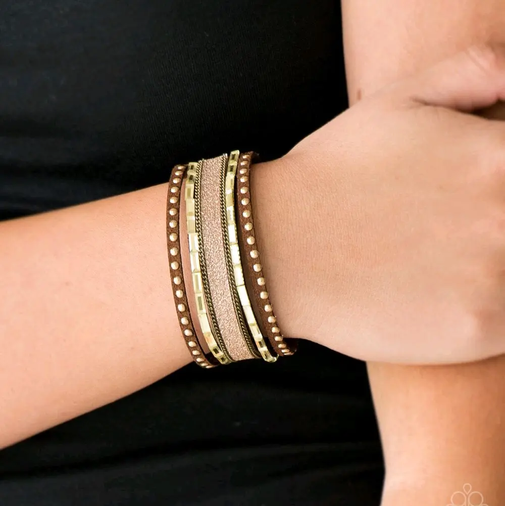 Seize The Sass Brass Bracelet Urban Snap Closure Fashionable Accessory for Urban Style Enthusiasts