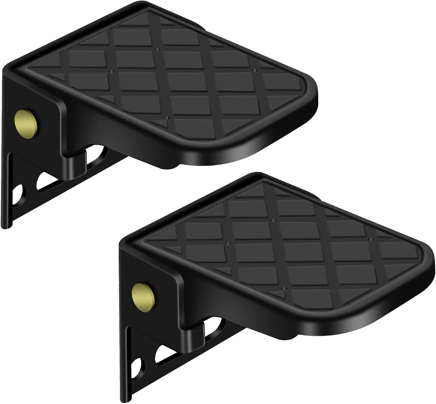 FORI Folding Truck Bed Step, Camper Steps Folding, RV Steps, Bicycle Pedals, Trailer Folding Steps, Tailgate Ladder for RV, Campers, Dump/Flatbed/Boat Trailer, Safety & Anti-Slip (2 Pack, Black)