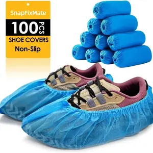 100Pcs(50 Pairs) Non-Woven Shoe Covers Disposable, Booties for Shoes Covers, Breathable | Durable | Boot Covers Non Slip, Fits Up to Size 13 US Men