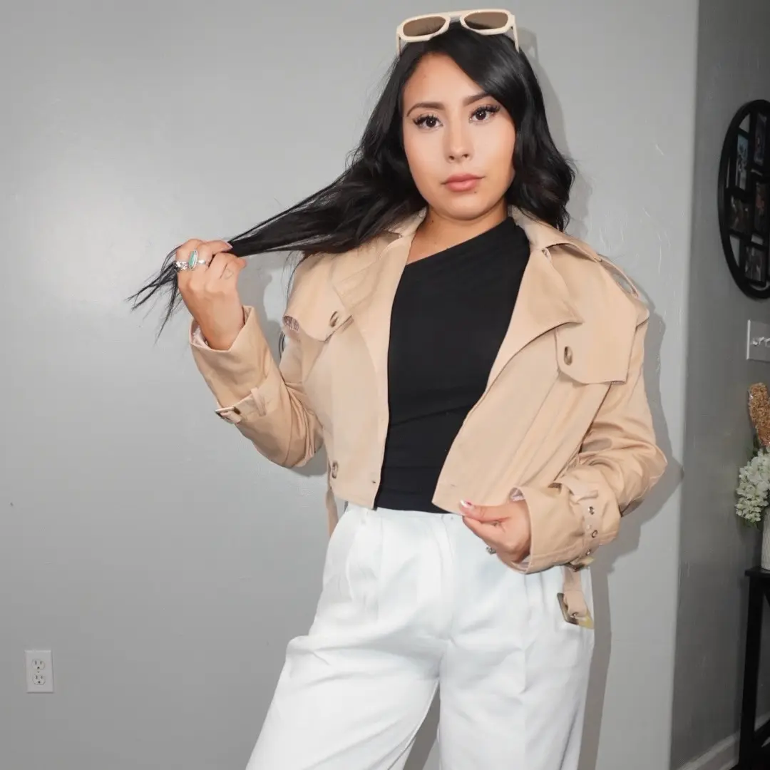 Alma Crop Trench Coat Jacket