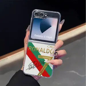 CR7 Signature Design Mobile phone case suitable for Samsung ZFlip 4/5/6/7, shock-proof soft shell, with fashionable aesthetic design