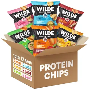 WILDE Protein Chips Variety Pack, High Protein Keto Snack, 13g Protein Chicken Chips, Gluten Free, Low Carb Chips