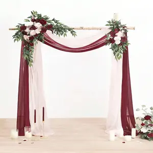 Wedding Arch Decoration Kit, 2 Counts/set Faux Flower Kit, Elegant Background Decoration for Wedding Ceremony & Reception, Banners, Wedding Arched Backdrop