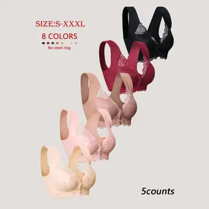 Women's Floral Lace Buckle Front Wireless Bra,Breathable Comfortable lingerie Top for Daily Wear,Women's Lingerie for All Seasons juliette  bralette