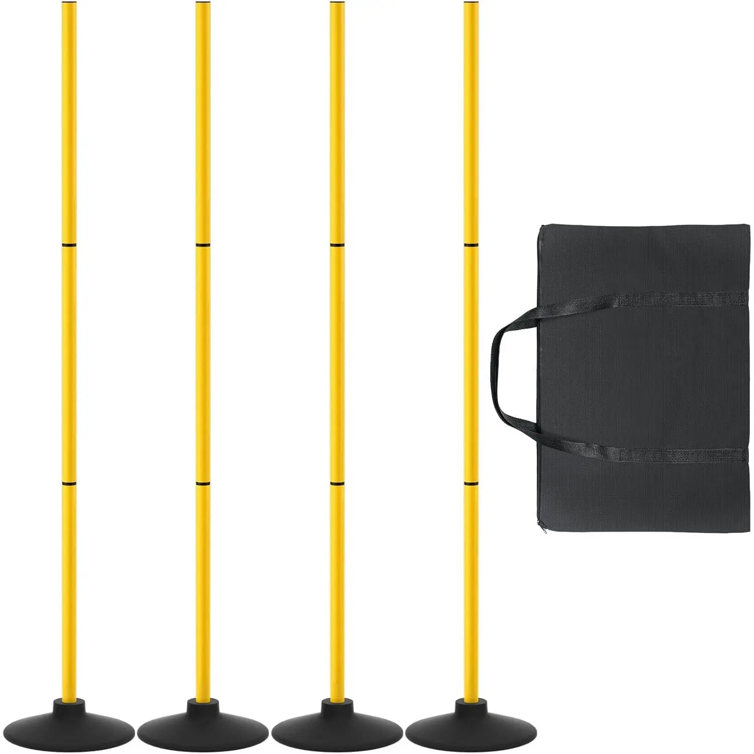 Agility Poles 4 Pack 50" Sports Soccer Training Poles,Detachable Speed Training Equipment Football Accessories with Rubber Base