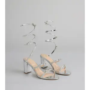 Spiral Stunner Bow Wrap Heels