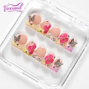 Voxinail Lab | My Eden | Handmade Short Square Press-On Nails | Acrylic, Reusable, Long-Lasting