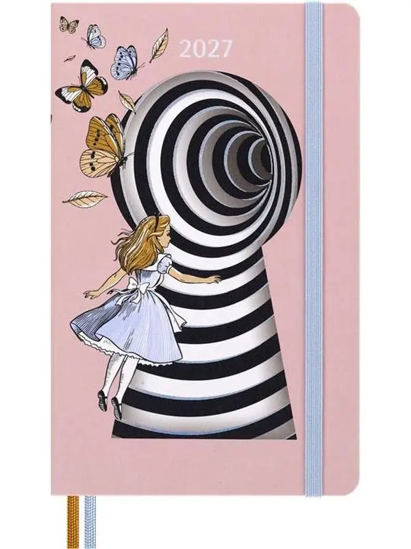 Moleskine Limited Edition Alice in Wonderland 2027 12-Month Weekly Planner - Hard Cover, Large (5" x 8.25"), 144 Pages, Ribbon Bookmark, Boosts Reflection, Creativity & Clarity