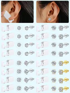 4-Piece Ear Piercing Kit, Pre-Loaded Gun with Cz Zirconia Studs, Unisex DIY Ear Piercing Tool Set, Casual Style, All Seasons