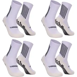 Soccer Grip Socks | Anti-Slip Performance Socks for Boys & Girls | 4-Pack Youth Traction Socks for Ages 4–10