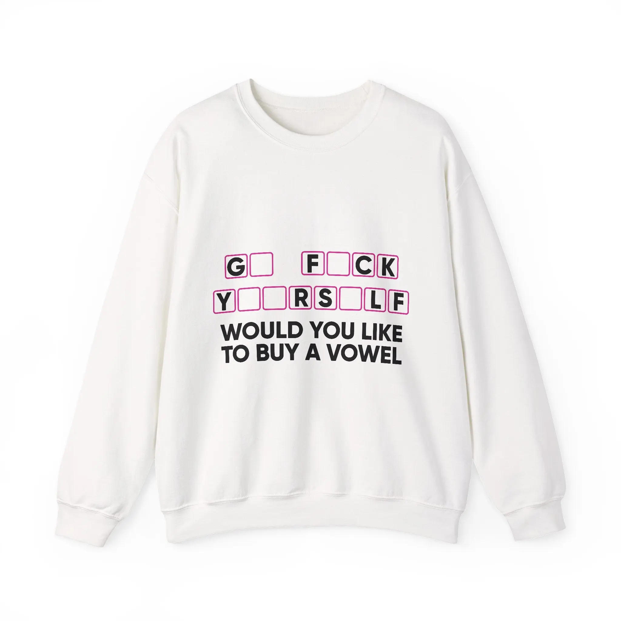 Unisex Heavy Blend™ Crewneck Sweatshirt - Go F*** Yourself Game Humor Long Sleeve Regular Fit Casual Fabric with Embroidered Embellishments Comfortable Pullover for Men & Women