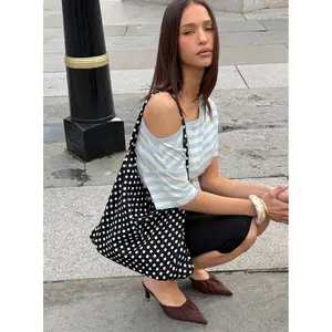 Tempting Tote Bag Black Polka