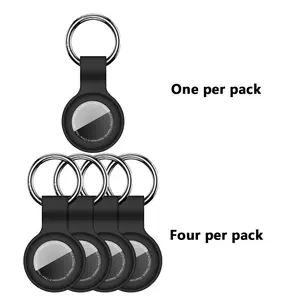 Compatible Airtag Protection Case Keychain Set, Silicone Material, Fits Airtag Key Chain Ring, GPS Tracker Cover, Kids Bags Luggage Travel, Travel Gadgets