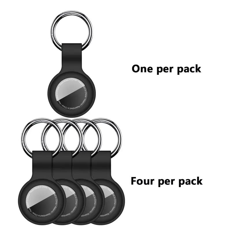 Compatible Airtag Protection Case Keychain Set, Keychain Accessory, Silicone Material, Fits Airtag Key Chain Ring, GPS Tracker Cover, Kids Bags Luggage Travel, Travel Gadgets