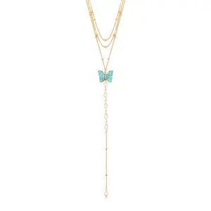 Turquoise Butterfly Lariat