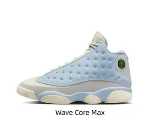Sky Blue High-Top Sneakers with Textured Suede & Wave Lining – Retro Court Style