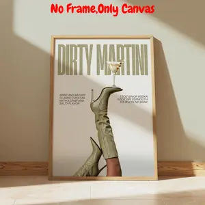 Vintage Retro Unframed Wall Art Poster of Dirty Martini Cocktail Artistic Print for Home Decor Products and Bar Lounge Decor, Modern Trendy Coffee Shop and Living Room Artwork, Gift