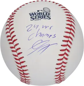 Gavin Lux Los Angeles Dodgers Autographed 2024 MLB World Series Logo Baseball with "24 WS Champs" Inscription - Fanatics Authentic Certified