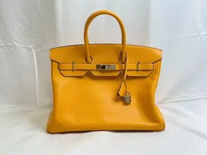 Pre-owned HERMÈS epsom Tote Bags Jaune Ambre Birkin 35 Gold Hardware,