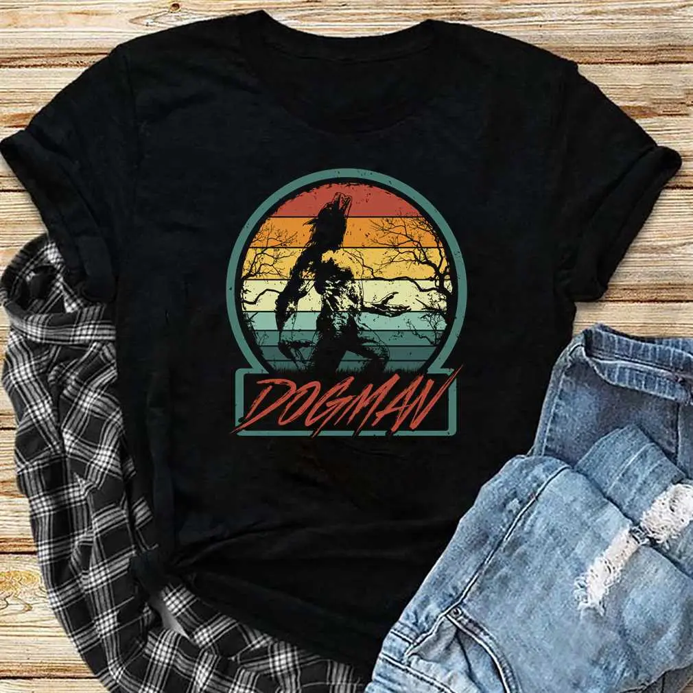 Dogman - Retro Vintage Werewolf Cryptid Gift T-Shirt
