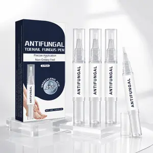 Antifungal Toenail Fungus Pen 3-Pack, Undecylenic Acid 25% Nail Care Solution, Precision Brush Applicator for Thick Discolored Toenails, Non-Greasy Portable Foot Nail Care for Adults