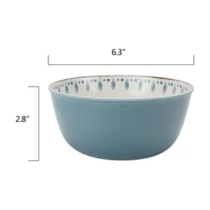 Better Homes & Gardens 12-Piece Bamboo Melamine Dinnerware Set, Blue