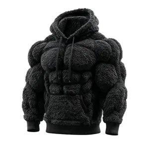 Men’s Muscle Hoodie – 2025 New Arrival, Autumn/Winter Loose Fit, Drop Shoulder, Retro Style, Casual Hooded Top, Streetwear Fashion, Men’s Sweaters, Pullover, Long Sleeve