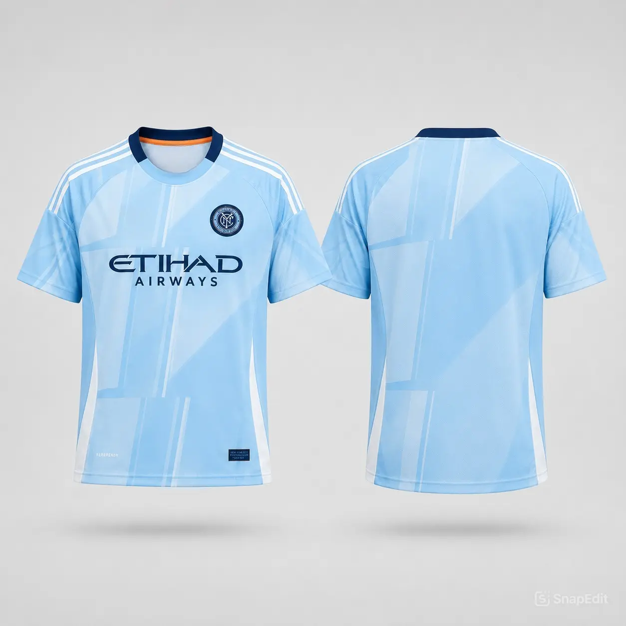 New York Pigeons Sky Blue Home Soccer Jersey Top – Unisex Full-Detail Football Shirt with White Shoulder Stripes, Breathable Athletic Fabric, Short Sleeve, Lightweight Match Day Fit and Geometric Pattern for Training, Stadium Events and Daily Outfits