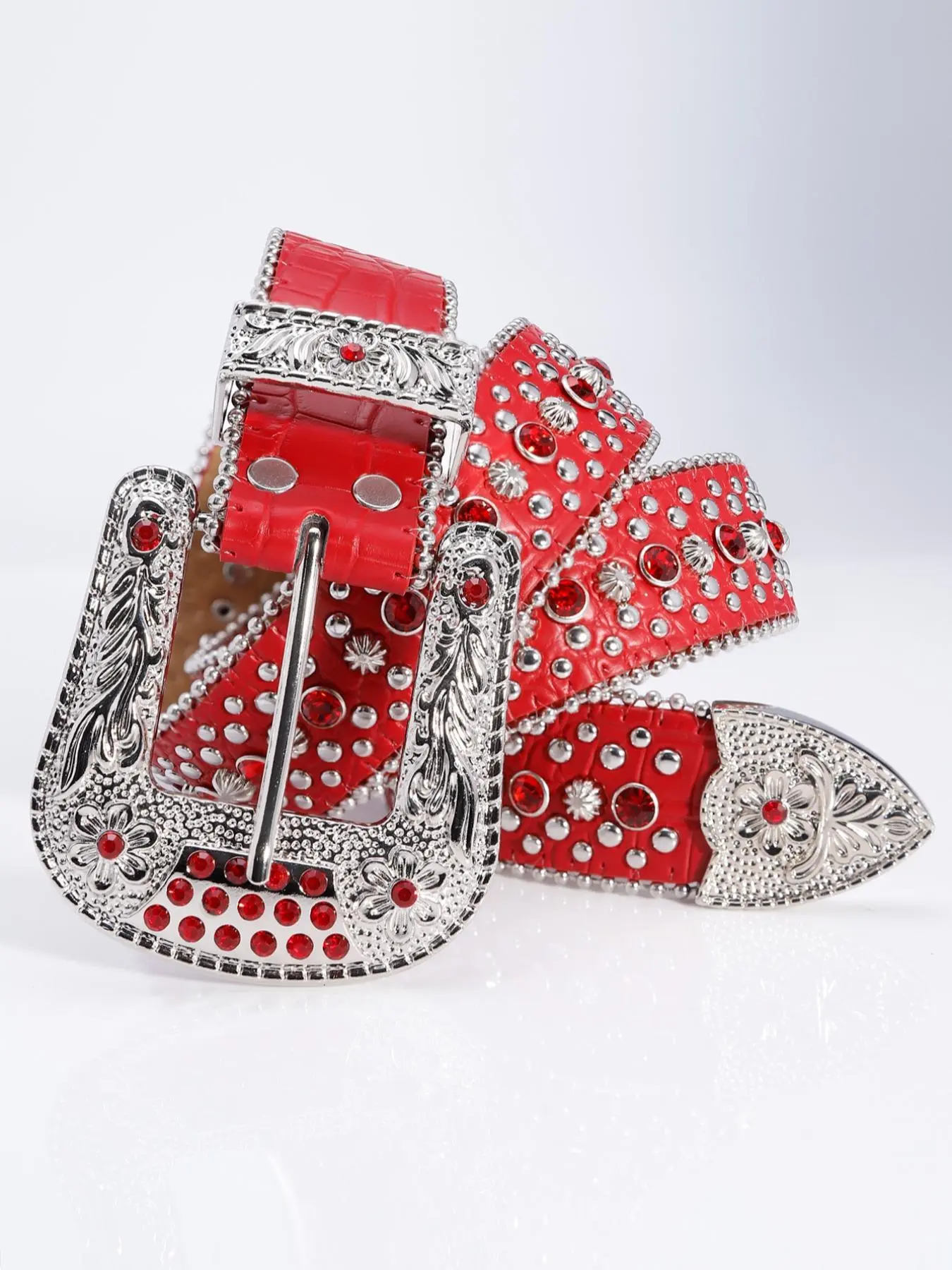 Punk Rhinestone Decor Studded Belt Buckle for Men & Women, Casual Fashion Y2k Western Belt for Galentinesparty & Daily Decoration, New Trendy Hippie Accessories for Jeans, Short Skirts, Rhinestone Buckles Belt, Sparkling Western Belt