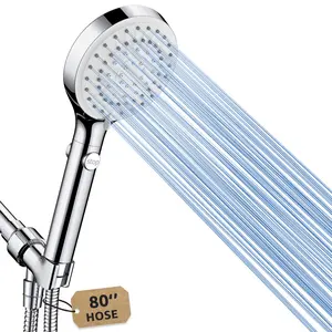 Shower head with handheld showerhead, high-pressure handheld showerhead, comes with an 80-inch extra-long stainless steel hose and adjustable stand, with switch, suitable for pet bathing.