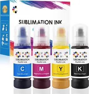 Sublimation Ink for Epson 2800 ET2803 ET2850 ET2720 ET2760 ET4800 ET15000 Heat Press Transfer Ink (Auto-Fill Anti-UV ICC-Free)