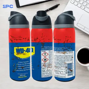 32oz Stainless Steel Insulated Cup with Wd-40 Oil Can Design, Lid and Straw, Perfect for Garage Workshop Car Repair, Unique Gift