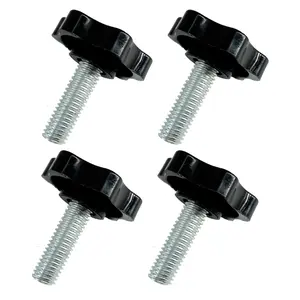 M8 Knurled Clamping Knobs Star Hand Knob Tightening Screw Thread Quick Removal Replacement Parts for Patio Umbrella Base Replacement Knob, 4 Pcs