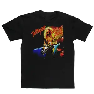 Ted Nugent State Of Shock Casual Black T-Shirt Short Sleeve Men's Shirt