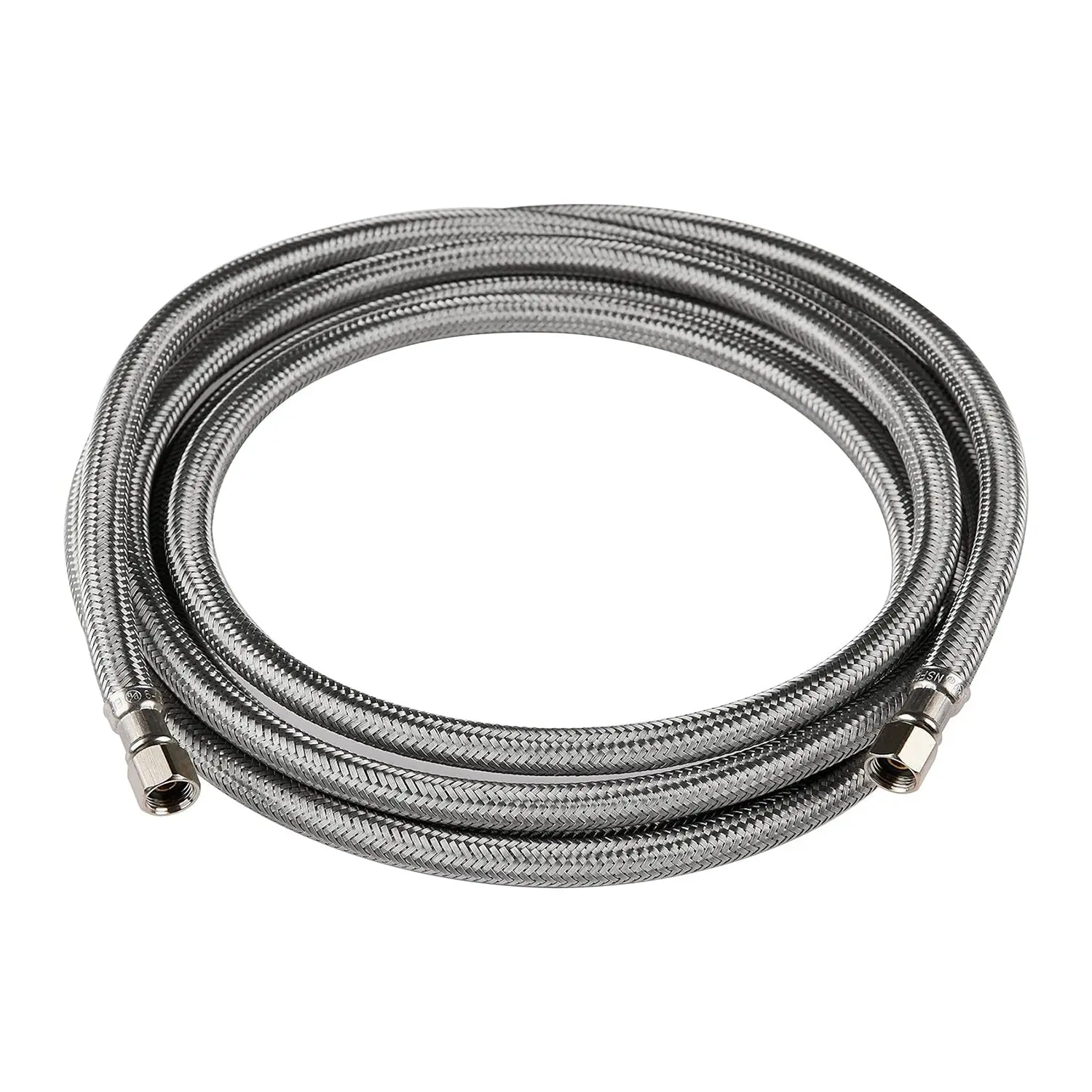 10-Pack 10ft Ice Maker Hose, with 1/4" Comp by 1/4" Comp Connection, Stainless Steel Braided Hose