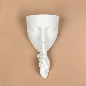 Facial Shaped Flower Pots, Unique Facial Pot, 1pc facial shaped flower pots, home decorations, durable plastic materials, suitable for dried flowers, indoor and outdoor gardening decorations, flower pot ornaments, Halloween decorations, Garden Planter