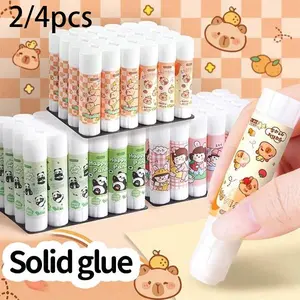 Large Capacity Solid Glue Stick High Quality Cardiopalladium Glue Water Student DIY Handmade Strong Adhesive High Adhesion Smooth Durable Cartoon Cute Design Glue Pen Office Supplies