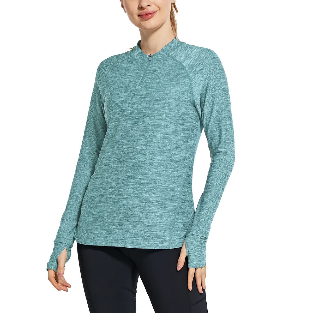 Baleaf Women's Breathable Cooling Long Sleeve Quick Dry Sport T-Shirt, UPF50+ SPF Lightweight Pullover Activewear for Running, Hiking, Breathable Cooling Women's Long Sleeves Sport T-Shirt