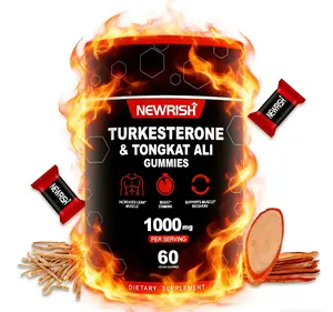 Newrish Tongkat Ali Gummies with Turkestan Ajuga & Root Extracts Colostrum IgG 60 Gummies for Strength Power Bodybuilding Supplement